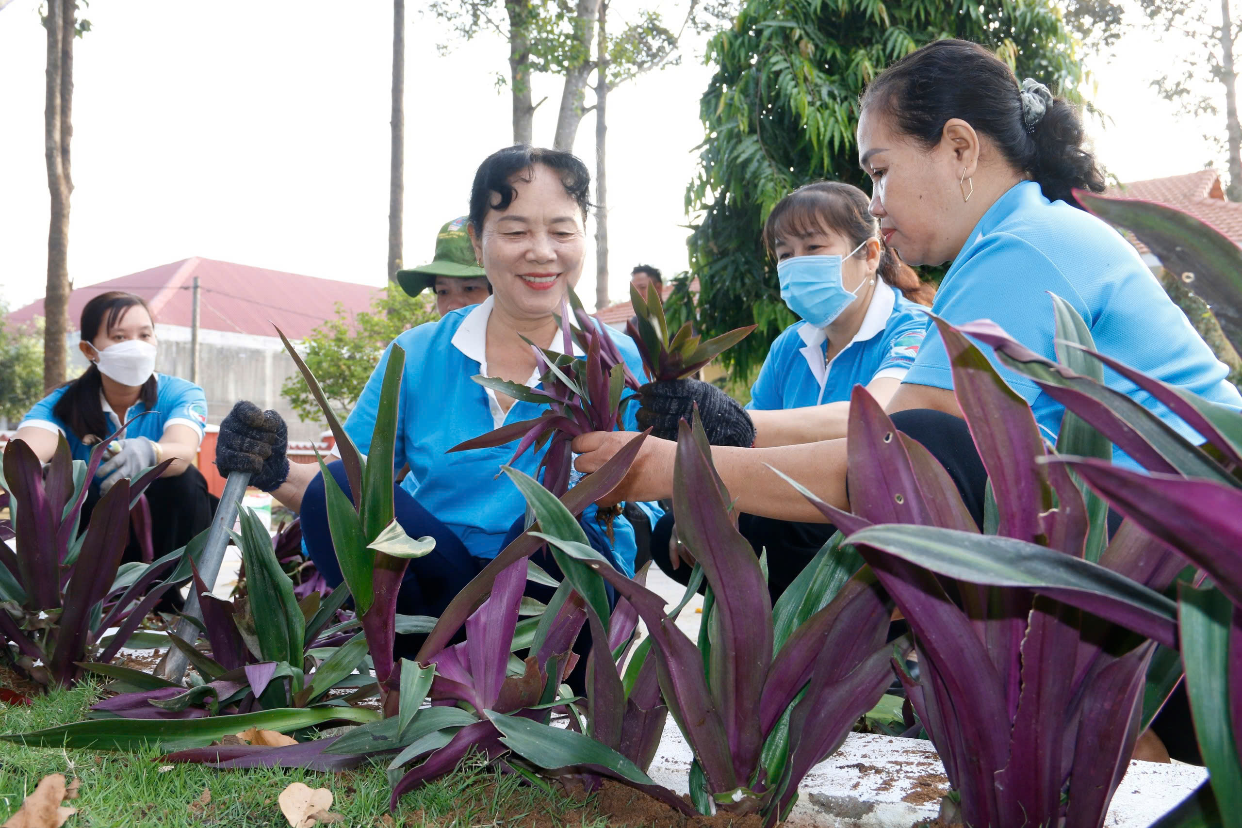 Trồng cây xanh Khu lưu niệm Nữ tướng Nguyễn Thị Định: Gìn giữ giá trị lịch sử, tạo không gian xanh mát