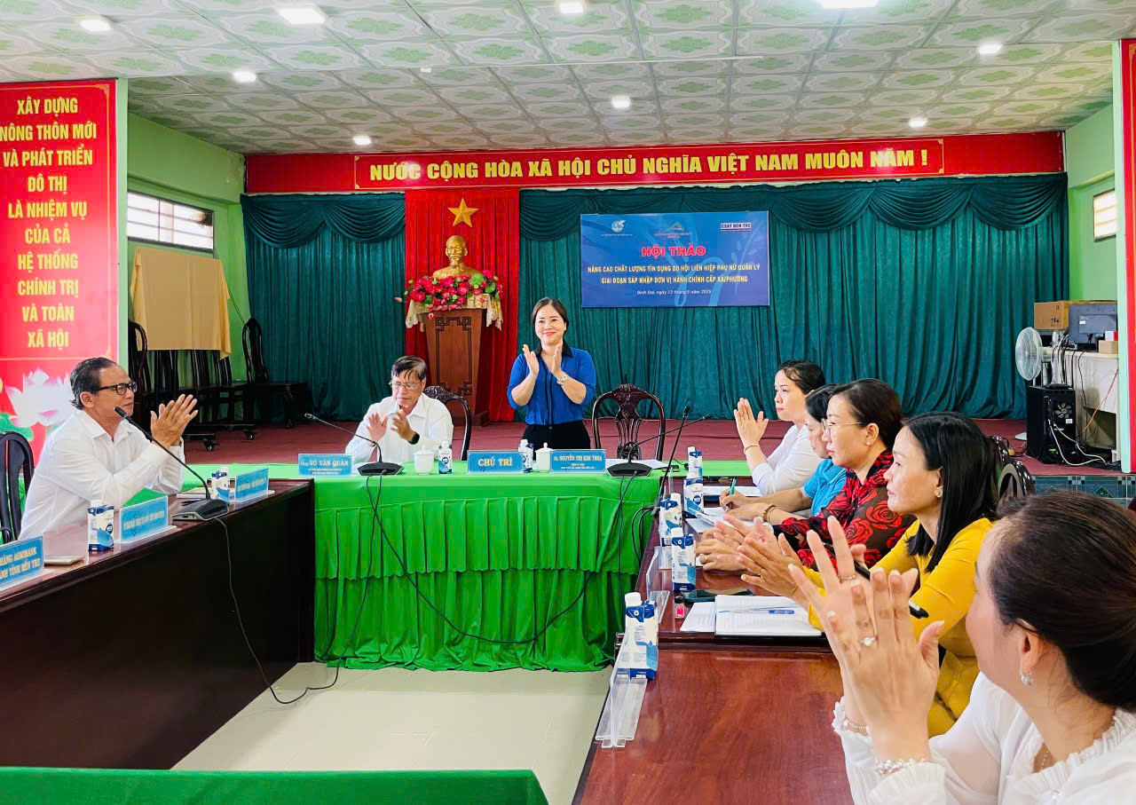 Quỹ Hỗ trợ phụ nữ phát triển kinh tế tỉnh Bến Tre tổ chức hội thảo nâng cao chất lượng tín dụng do Hội phụ nữ quản lý giai đoạn sáp nhập đơn vị hành chính cấp xã/phường